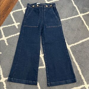 The Kit Cropped High-Rise Wide-Leg Utility Trousers by Pilcro